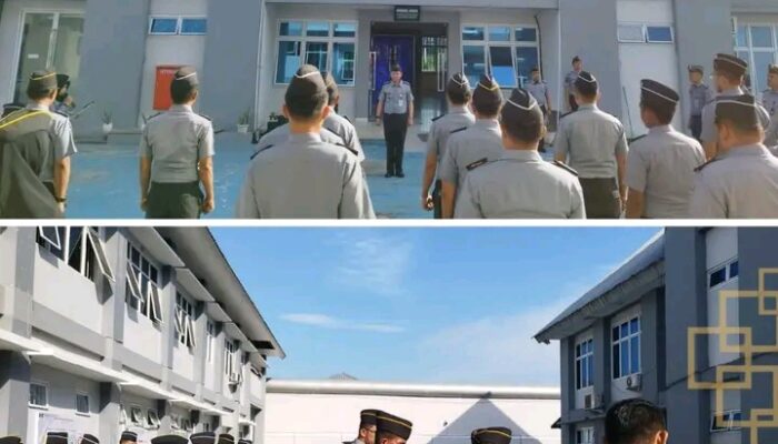 Apel Pagi Lapas Narkotika Rumbai Dipimpin Kasubbag TU, Pegawai Ditekankan Jaga  Integritas
