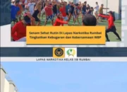 Kegiatan Rutin WBP Tingkatkan Kebugaran Dengan Senam Rutin Di Lapas Narkotika Rumbai