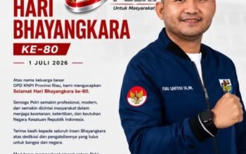 Ketua DPD KNPI Riau Fuad Santoso Mengucapkan Selamat Hut Bhayangkara Dan Apresiasi Kinerja Polri