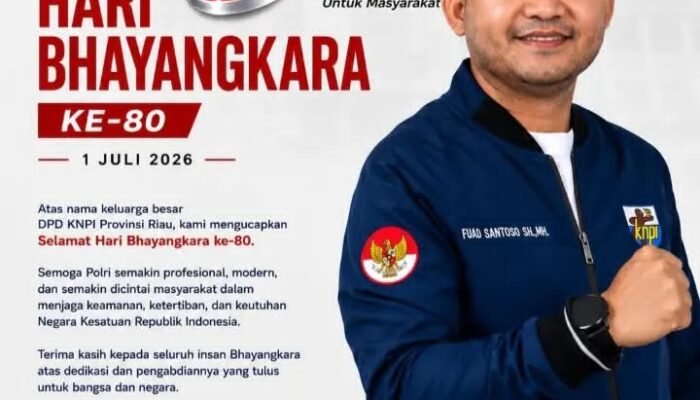 Ketua DPD KNPI Riau Fuad Santoso Mengucapkan Selamat Hut Bhayangkara Dan Apresiasi Kinerja Polri